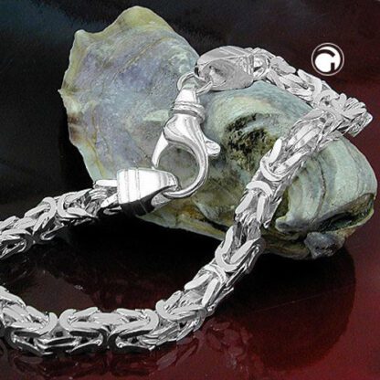 Armband 5mm Königskette vierkant glänzend Silber 925 21cm – Bild 2