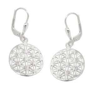 Ohrhänger 32x16mm Blume des Lebens glänzend Silber 925