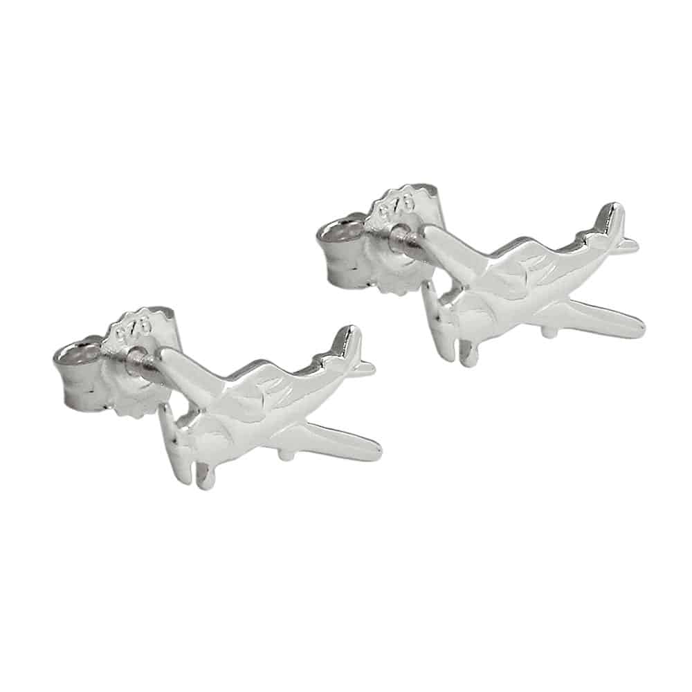 ohrstecker silber motorflugzeug